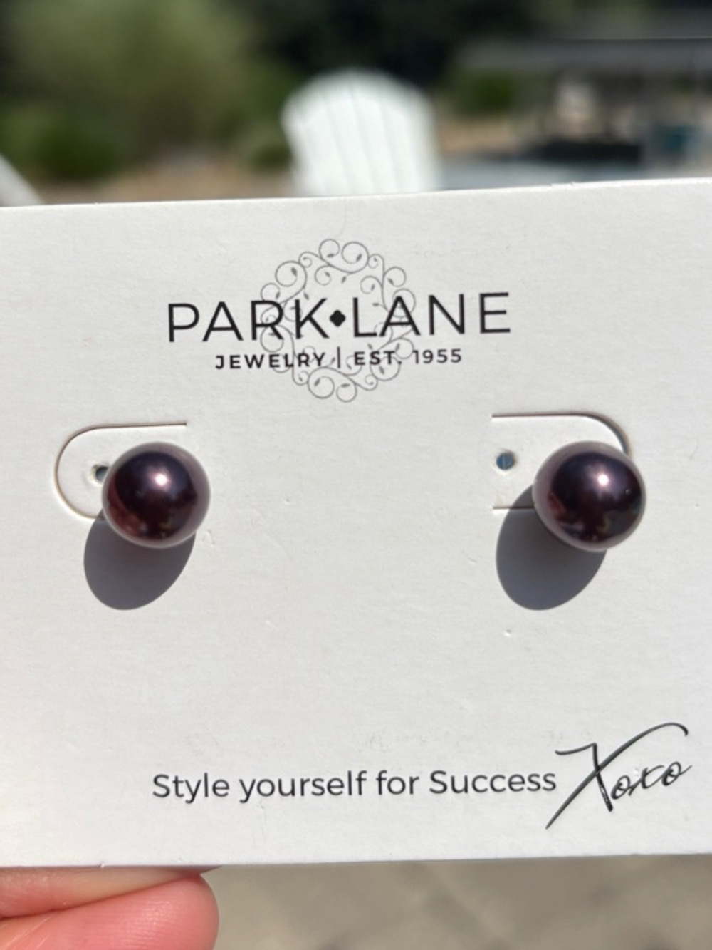 Park Lane Deep Purple Plum Sphere Stud Earrings
